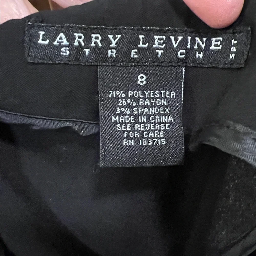 Larry Levine Black A-Line Skirt with Pleated Hem